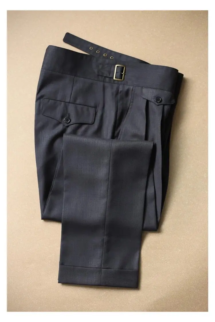 Description Picture 3 of itemMen 2024 Spring Summer New High Waist Straight Trousers Male Loose Thin Casual Pants Mens Fashion Solid Color Suit Pants F309