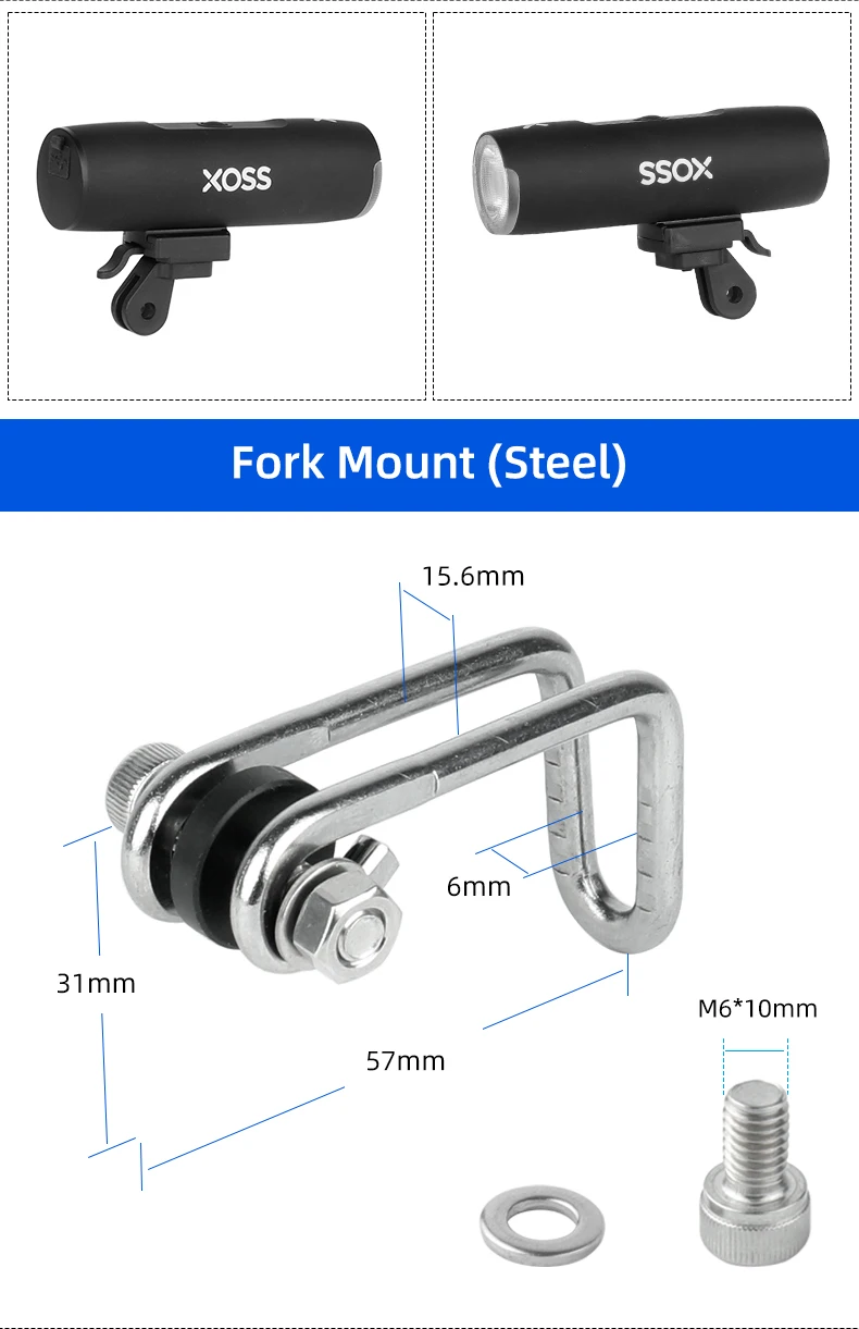 Adapter für XOSS XL400 800, passend für GoPro Fußrichtung, umschaltbarer Fahrrad-Scheinwerferständer, Lenkervorbau, Gabel, Helmhalterung – Detail 5