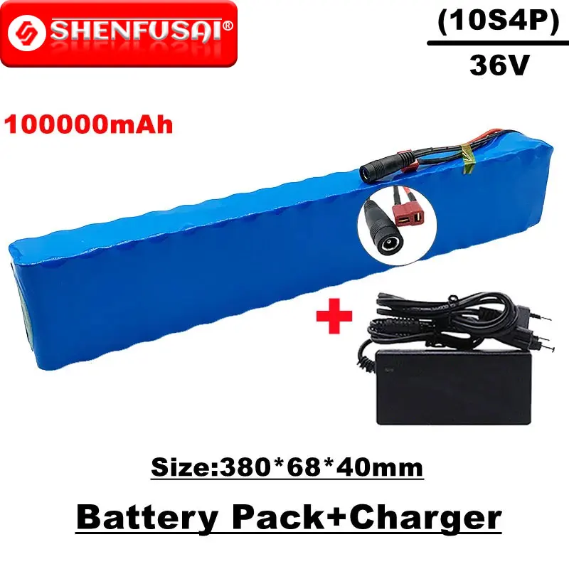 

10s4p, 36V lithium ion battery pack,800W,100Ah,built-in BMS,t plug or XT60,suitable for bicycles and electric cars, with charger