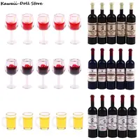 1:12 Dollhouse Miniature Wine Glass Mini Red Wine Cup Model For OB11 BJD Doll House Kitchen Restaurant Decor Accessories 1