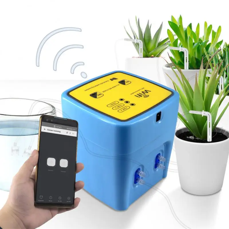 

Drip Irrigation System Wifi Mobile App Control Wifi Intelligent Watering Device For Garden Plant Flower Watering Usb Power Wifi