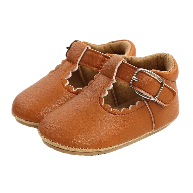 

Newborn Baby Girl Leather Shoes Walking Anti-Slip Hollow-out Ruffle Hem Birthday Gift Sneaker