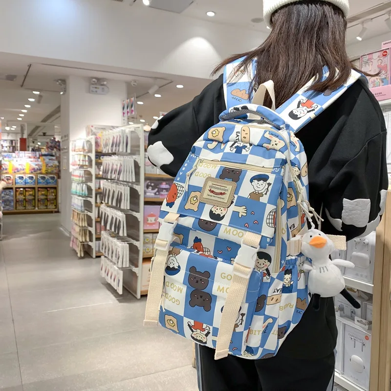 2023 Fresh Graffiti Style Girl Lovely Large Capacity Waterproof Multi-functional Backpack for Women Mochila Hot Selling