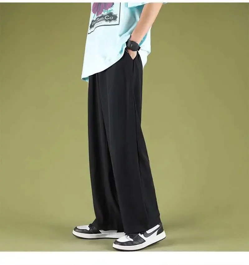 Men's Loose-fit Ice Silk Pants Summer Thin Straight-leg Casual Pants Trendy Wide-leg Sweatpants Casual For Men 8 S8c7fad3c0d594ddd887993ad15b9acb5Q