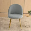 Low Back Dining Chair Cover Accent Short Back Bar Counter Chair Slipcover Curved Chair Covers Stretch Funda Silla Seat Cover 4