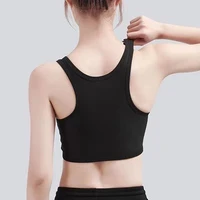 Classeur de poitrine respirant pour femmes, 1 pièce, boucle latérale, gilet court, sous-vêtements, débardeurs, Bandages enveloppants de poitrine sans fil 6