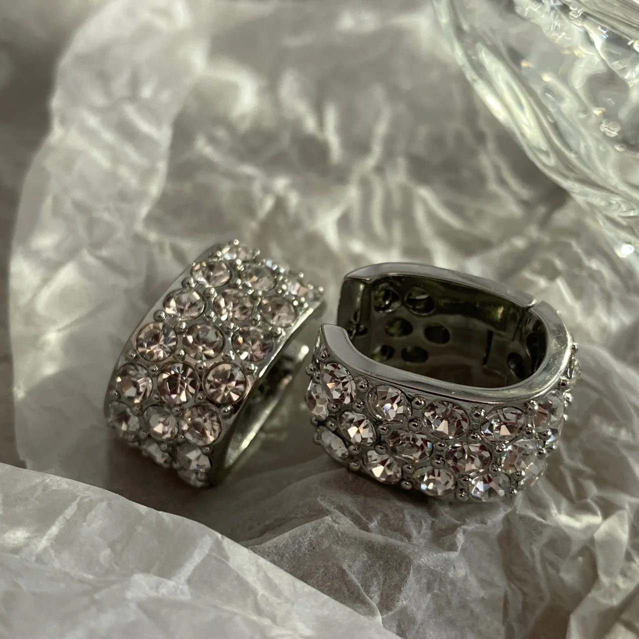 Brass With 18K AAA Zircon Full Crystal Hoop Earrings Punk Party Gown Runway rare Boucle d'oreille Korean Japan Style Fashion