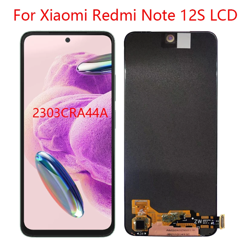 

ЖК-дисплей Amoled 6,43 дюйма для Xiaomi Redmi Note 12S 2303CRA44A, экран дисплея, сенсорная панель, дигитайзер в сборе + сменная рамка