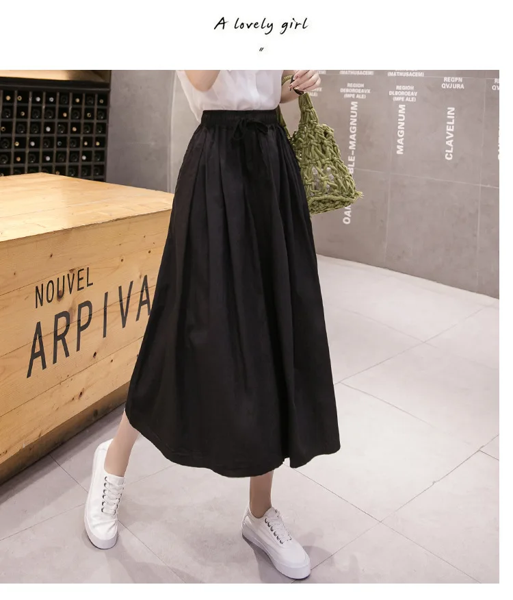 Women's Pants New 2022 Spring Summer New Loose Women Wide Leg Pants Elastic Waist Bandage Skirt Pants Female Pant RV554 white capri pants