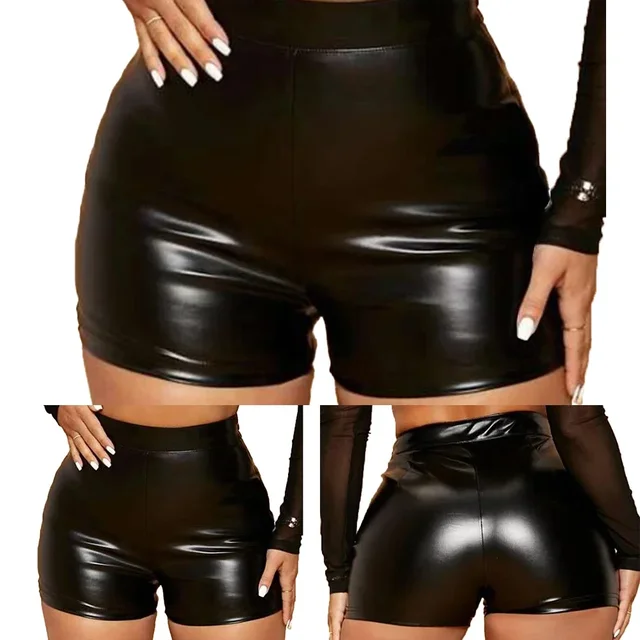 Mini short faux cuir femme sexy 3