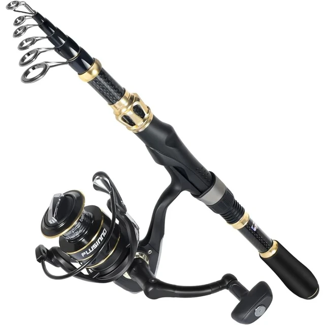 Portable Telescopic Fishing Rod and Reel Combos Carbon Fiber Fishing Pole  with Full Kits Carrier Bag for Travel Saltwater Freshw - AliExpress