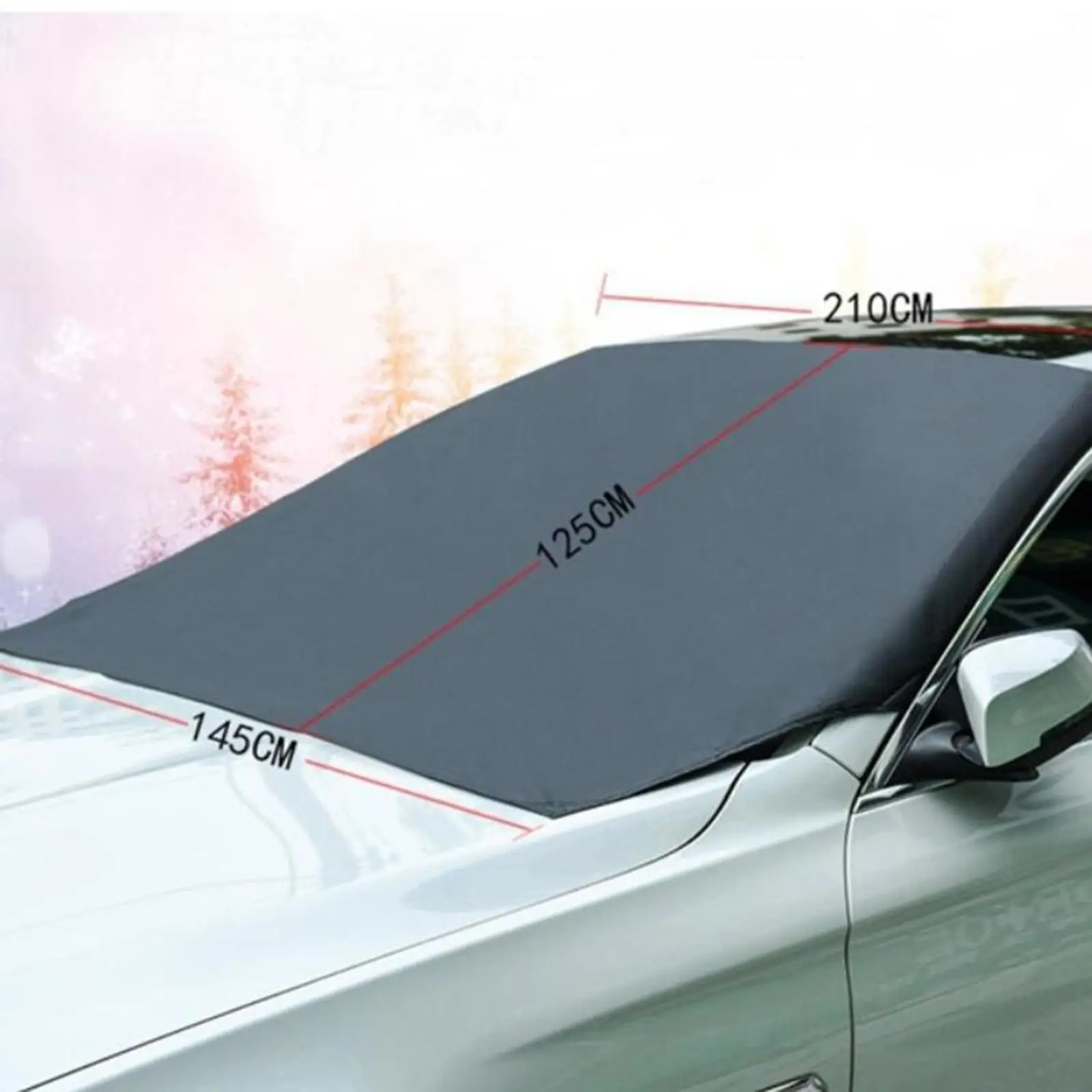 Car Windshield Snow Shade with Magnetic, Cover Sun Shade, Prevent Wind Snow Frost and Sun, Portable and Easy to Install