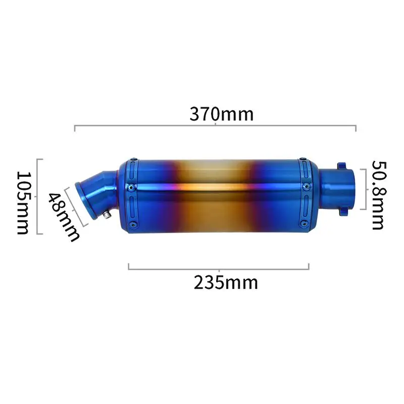 51MM Universal Motorcycle Exhaust Pipe Escape Muffler With Removable DB Killer Silencer For Dirt Street Bike Stainless Steel - Image 4
