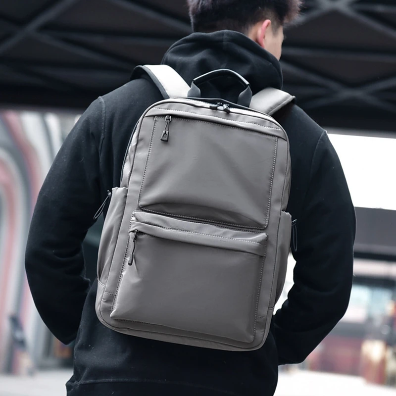 Men's Waterproof Backpack Laptop Bag Male Casual Business Travel Backbag Simple Solid Urban Teenage Sport Bag Student Schoolbag