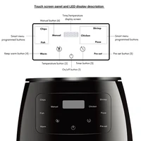 6L Air fryer Multi-functional intelligent touch screen oven Large capacity Electro mechanical deep fryer for home airfryer 3