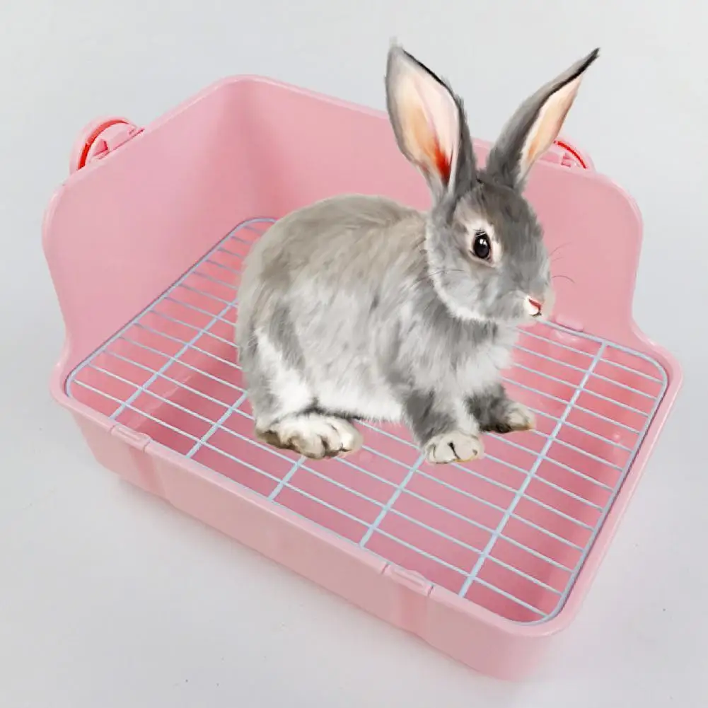 Practical Rabbit Cage Litter Box No Deformation Odor Resistant Compact
