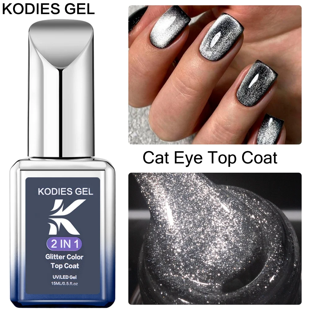 KODIESGEL2023NEWCatEyeTopCoatUVGelNailPolish15MLSemi
