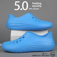 Large Size Men's Sporty Summer Sandals Breathable Slip-On Water Shoes Anti-Slip Driving Beach Walking Comfortable EVA Material