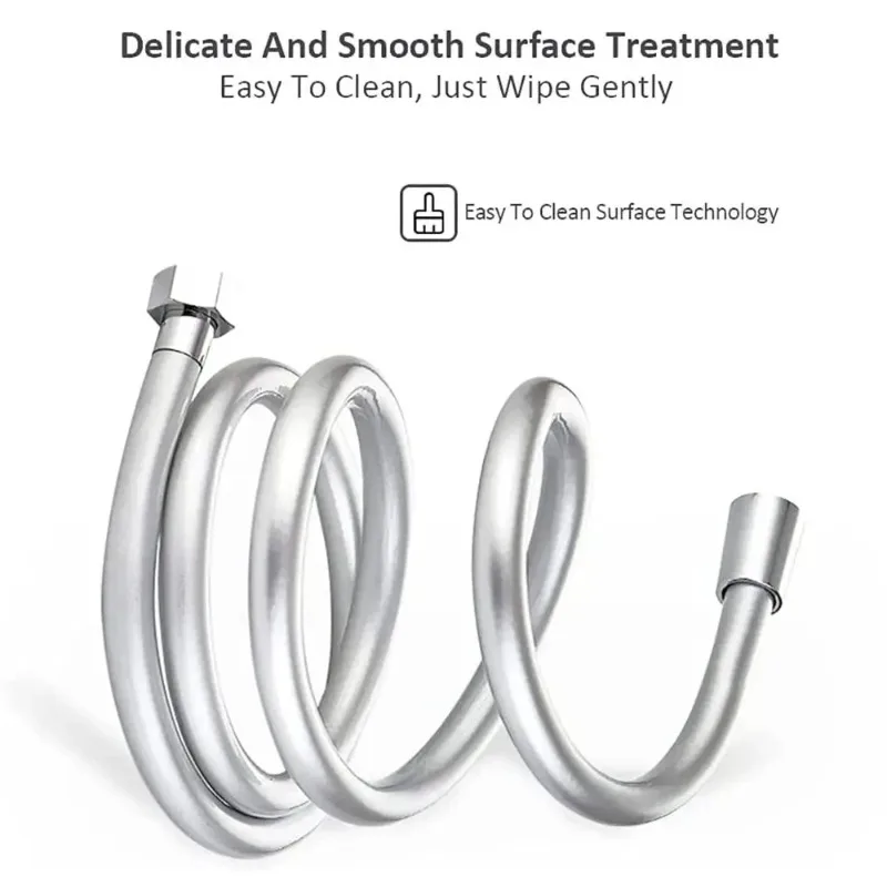 2m/1.5m Super Soft Silicone Shower Hose - Anti-Twist, Gun Metal Color, High Quality PVC Bathroom Pipe for Flexible Water Supply