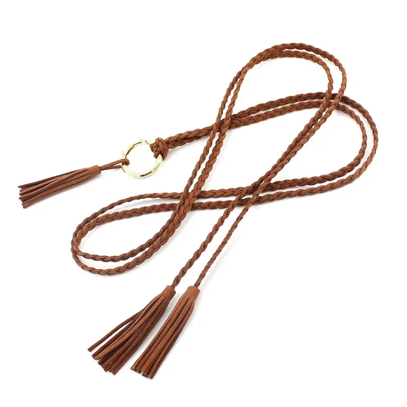 New Thin Rope Weaving Female Fashion Tie Waist Belts Women Party Dress Wild Small Belt Strap Cinturon Mujer Cinto Feminino Gift
