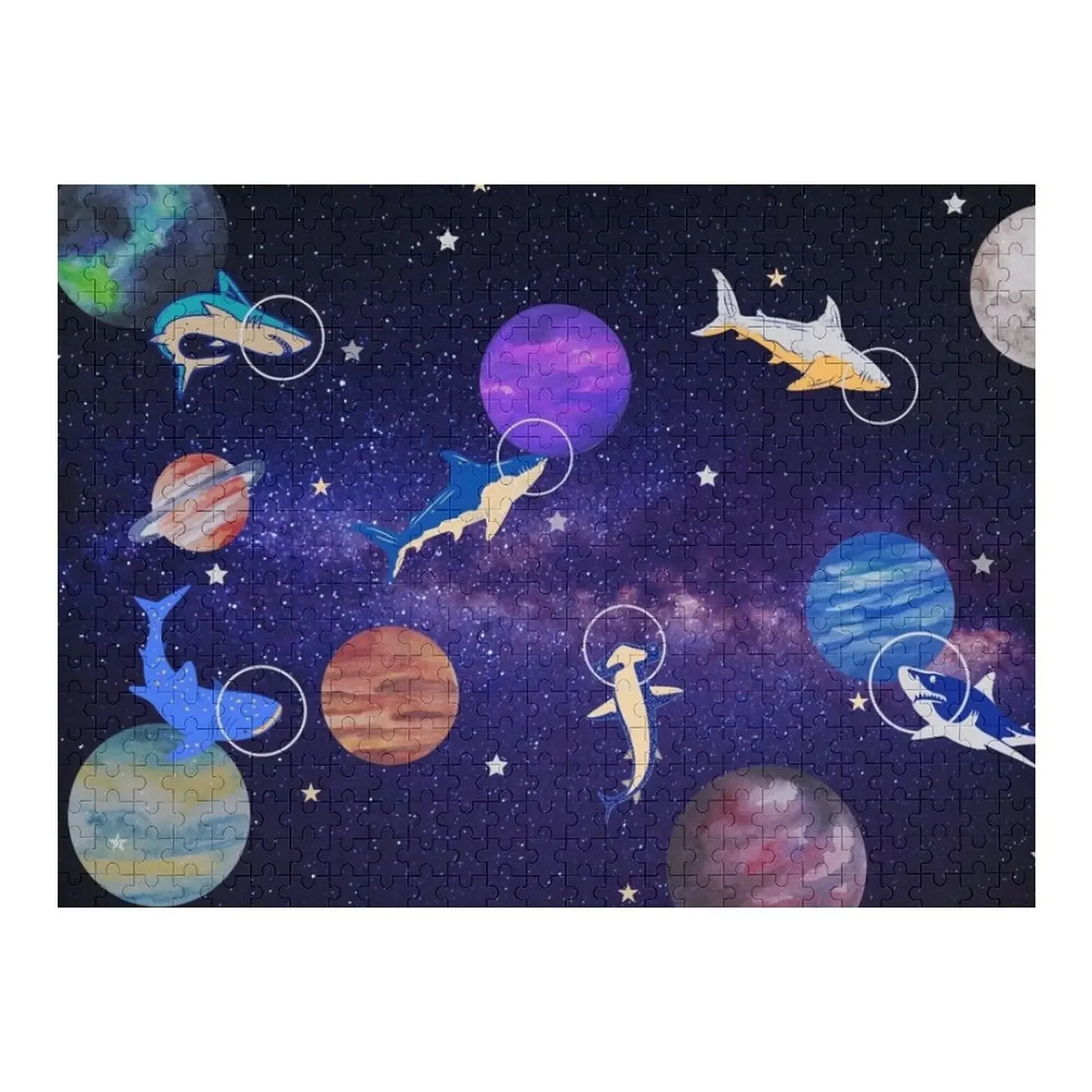 

A shark tale in space Jigsaw Puzzle Custom With Photo Custom Gifts Personalized Puzzle