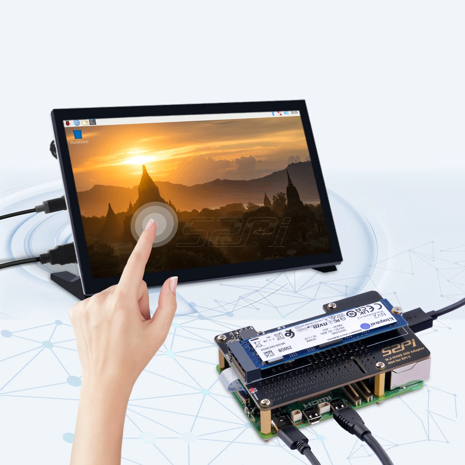 Placa Adaptadora Raspberry pi N04 Top Extensão M.2 2280 Pcie para Nvme 52pi - Imagem 5