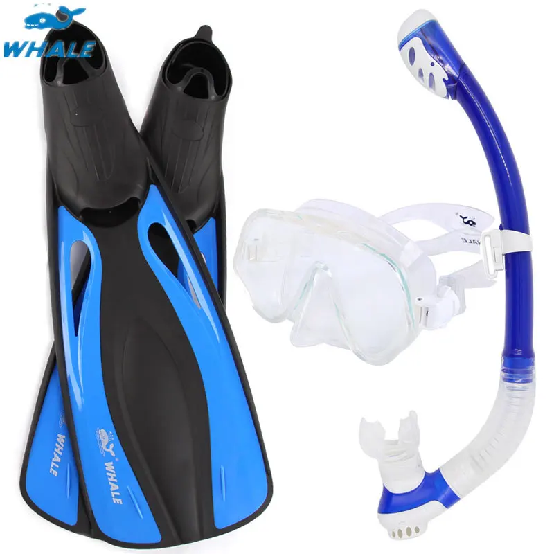 Snorkeling Fin Snorkel Mask Set Equipment Sport Subacquei Professionali Antiappannamento Guida Gel Di Silice Pinne Lunghe Scuba Secca
