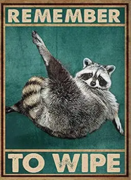 Funny Raccoon Poster For Toilets and Kitchens 1