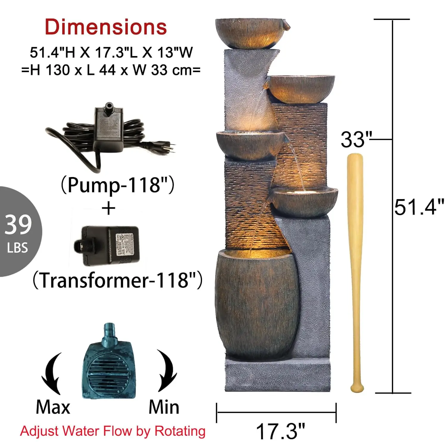 Geometric Waterfall Fountain 6