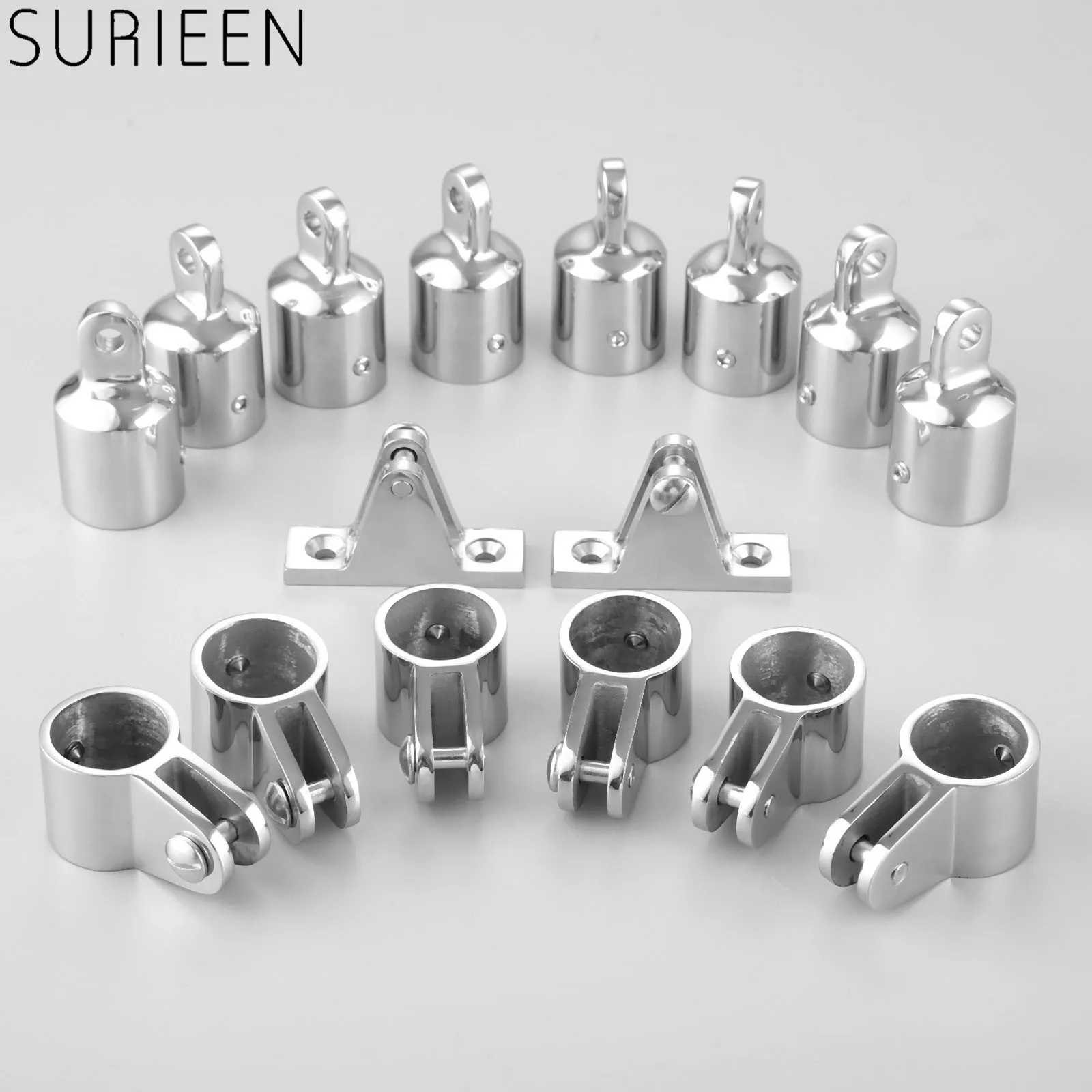Stainless Steel Set of 16 3-Bow 25mm Bimini Top Boat Fitting Marine Hardware 
