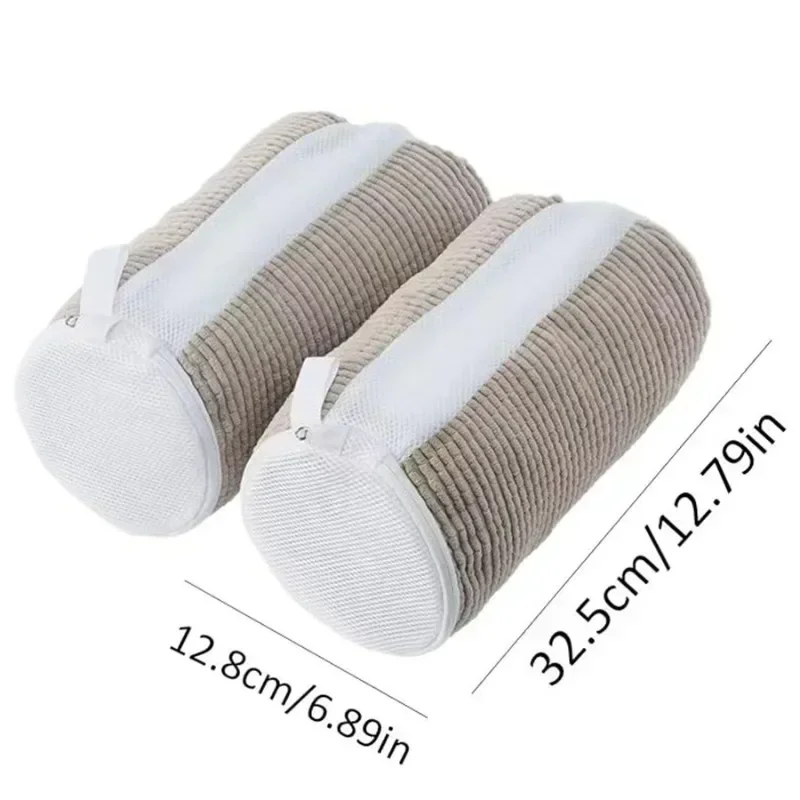1pcs Shoe Bag for Washing Machine Chenille Velvet Lined Shoe Washing Bag Portable Fluffy Fiber Sneaker Laundry Bags 6