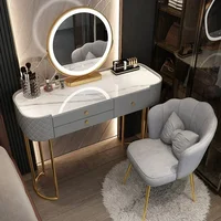 Makeup Luxury Dressing Table Mirror Led Light Salon White Dressing Table Storage Bedroom Comoda Pra Quarto Home Furniture 2