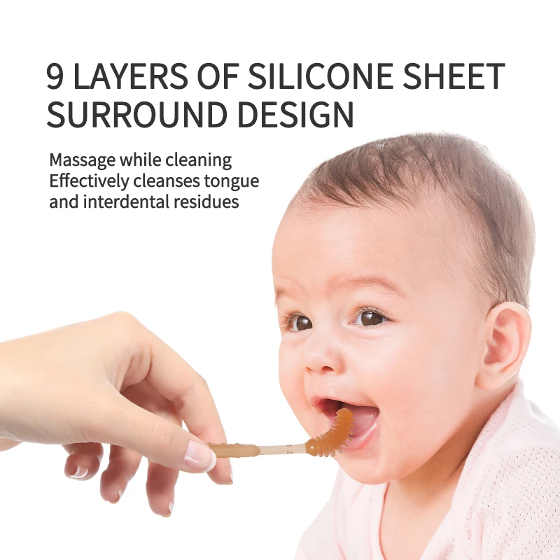 Baby Toothbrush 2 Pcs Baby Toothbrushes 0-18 Months Tongue Cleaning Food Grade Silicone Bpa Free
