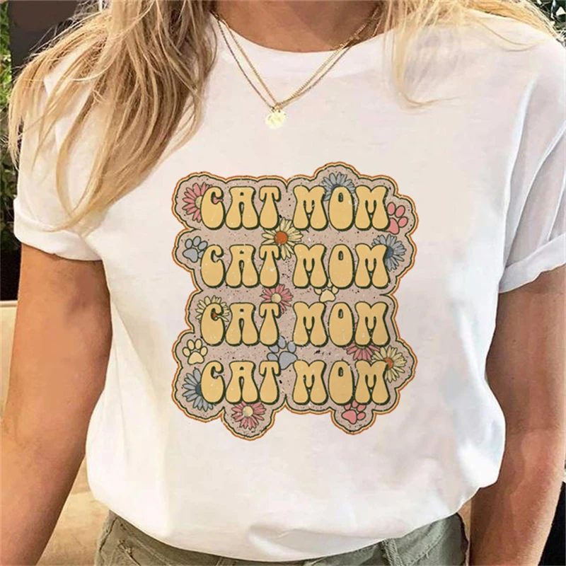 

Kawaii Cute Casual Graphic Top Cartoon Mother Summer Mama Print T-shirt Fashion Short Sleeve Summer Shirt Women's T-shirt.