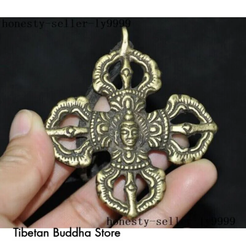 

Тибетская бронзовая крест дорье Phurpa Pestle Vajra Talismans FaQi amulet Подвеска