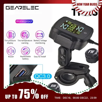 오토바이 TPMS, QC 3.0 고속 충전, USB 출력, 오토바이 타이어 압력 모니터링 시스템, 타이어 온도 경보 시스템