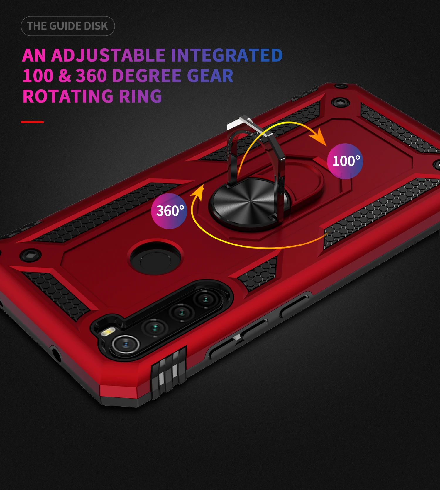 Shockproof Phone Case With Ring Stand And Car Holder For Redmi_voghion.com