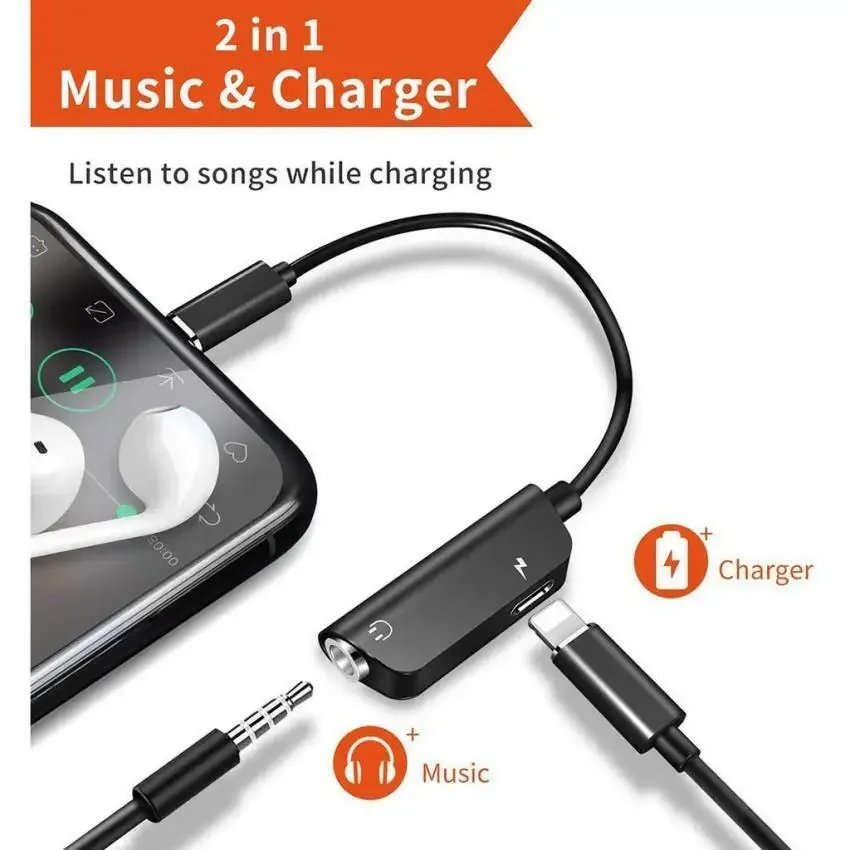 3.5mm audio cable 8Pin to male to female USB C to 3.5 Jack earphone aux adapter