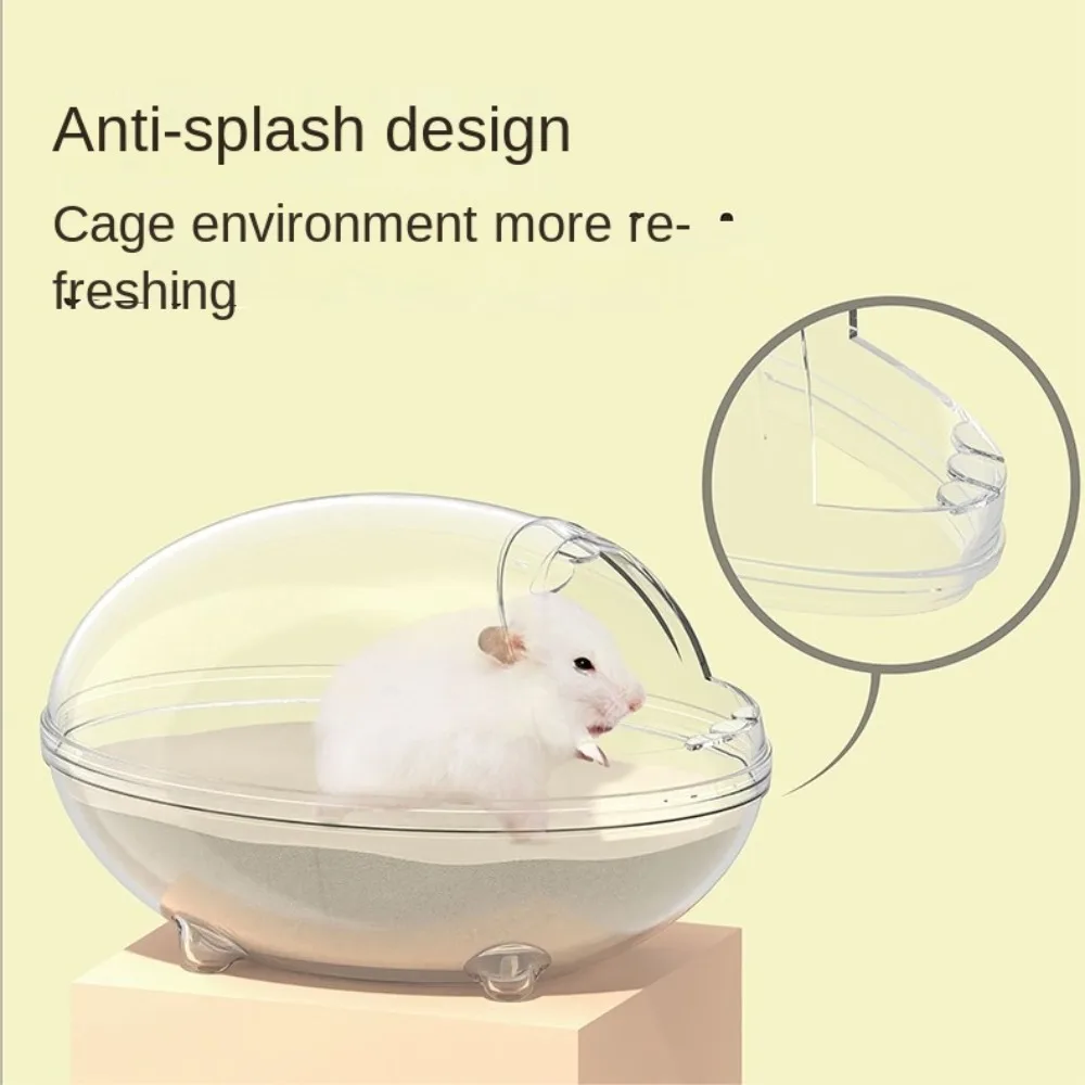 Portable Dinosaur Style Hamster Bathtub Transparent PET Sand Bath Box Splash Proof Plastic Hamsters Bathroom for Small Animals