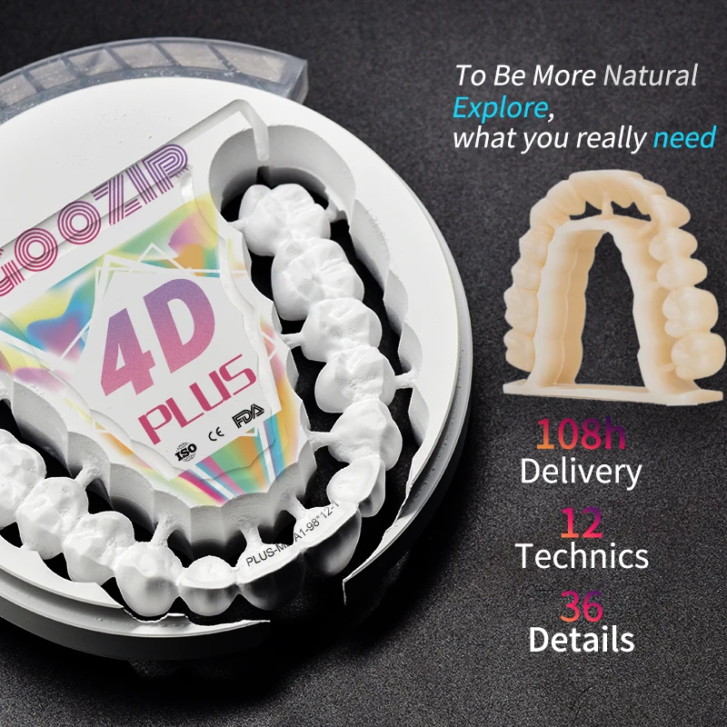 

A3.5 4D plus multilayer zirconia block Translucency gradient Natural teeth shaded and strength Dental lab