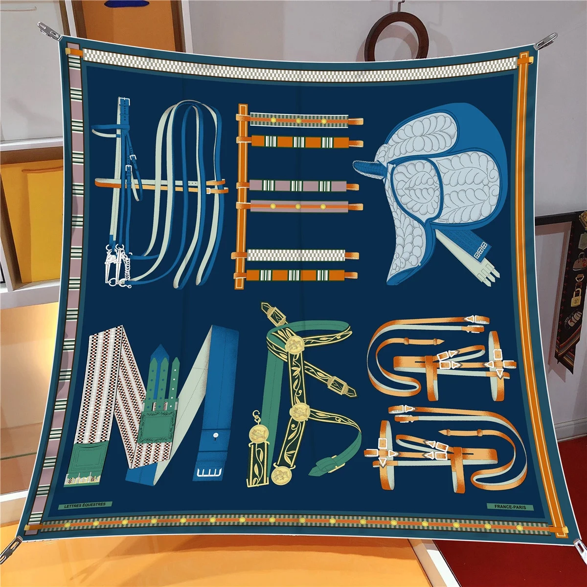 Brand Silk Scarves Colour Horse 100% Silk Scarf Women Shawls Luxury Design Hijab Scarf Fashion Square Scarves Neckerchief