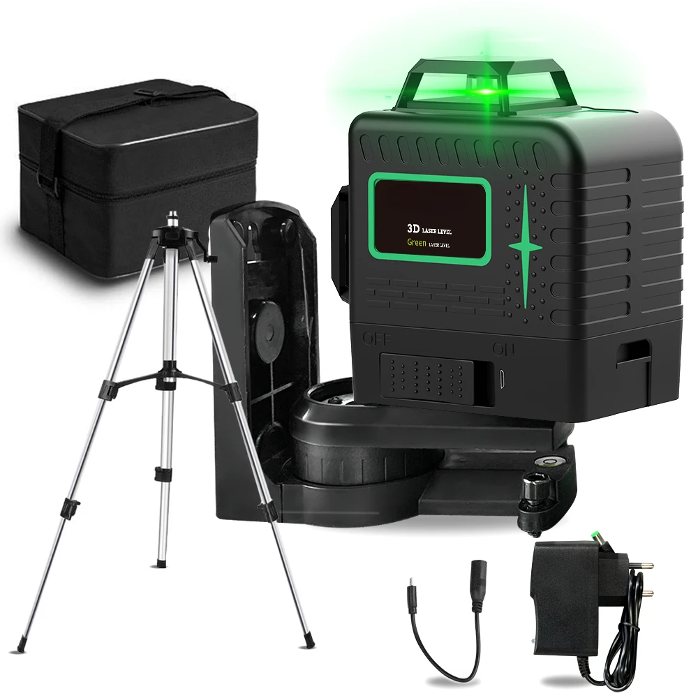 Xiaomi 12 Lines 3d Green Laser Level Horizontal And Vertical Cross