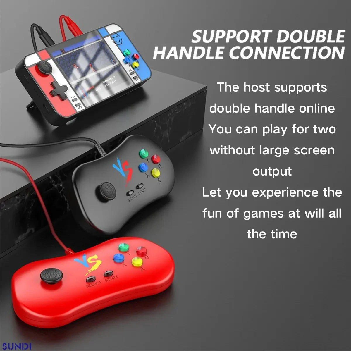 

D41 Handheld Game Console Built-in 500 Games with USB Type-C Lightning Mirco Multiple Ports for Mobile Phone Charging Function