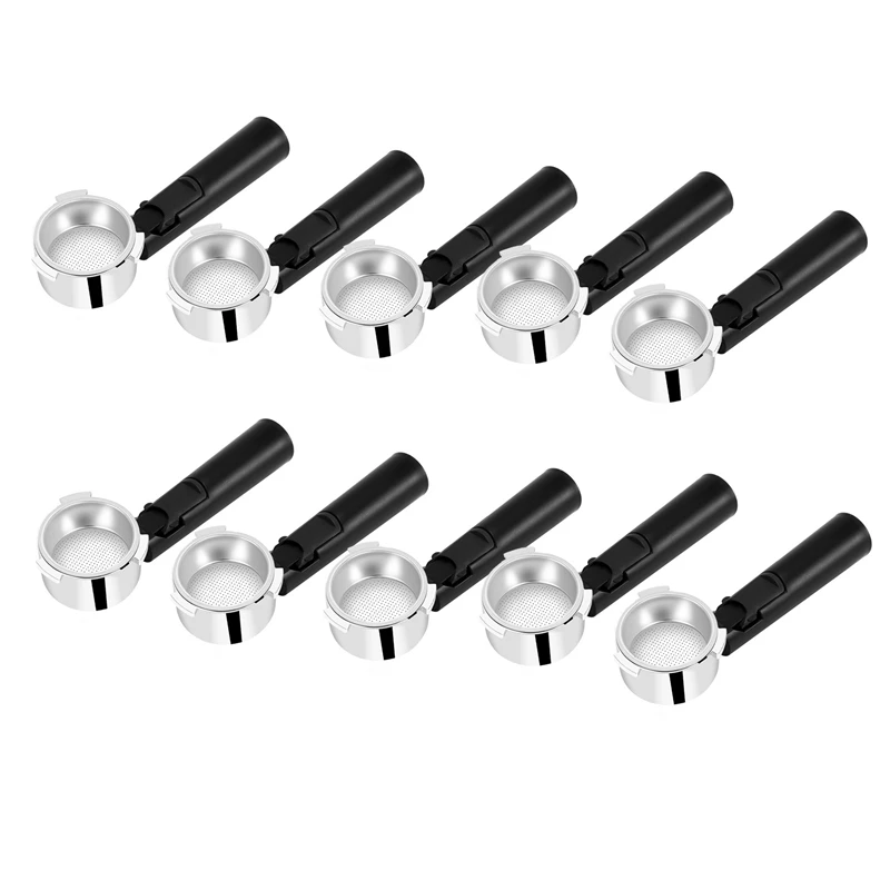 

10 Pcs 51Mm Stainless Steel Bottomless Coffee Portafilter For Professional Coffee Maker Accessory