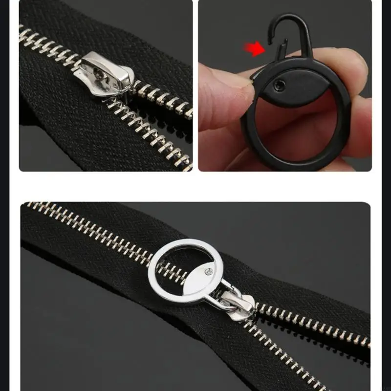 124E 6Pcs Detachable Zippers Pulls Universals Zippers Fixer Zipper Pull Pullers End for Jackets Luggage Clothing Backpacks Tent