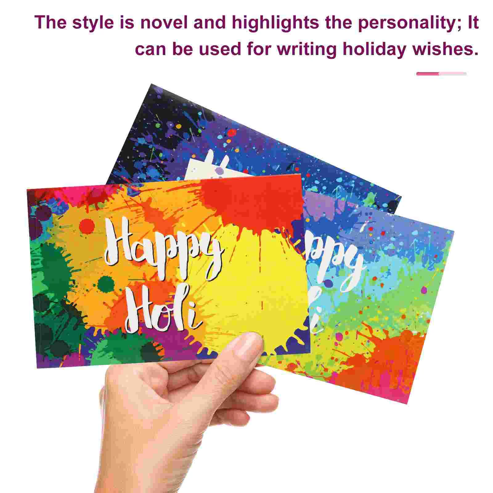 

2 sets of Party Cards Holi Bless Cards Holiday Greeting Cards Holi MessageCards
