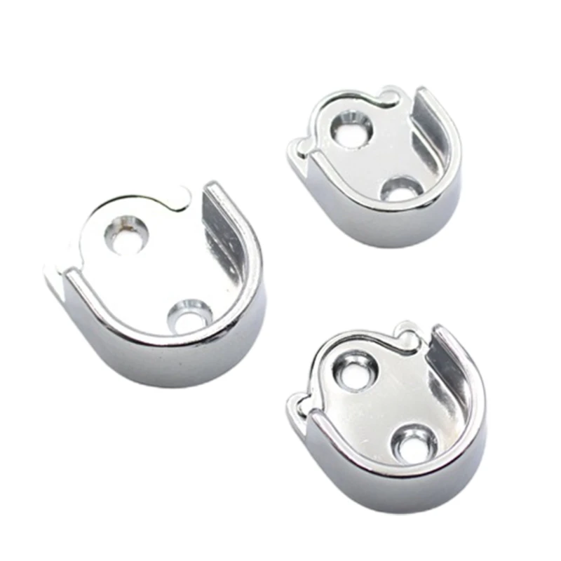 4Pcs Zinc-Alloy Wardrobe Rail Bracket Hanging Rod End U Shape Clothes Closet Rail Bracket Shower Curtain Rod Flange End