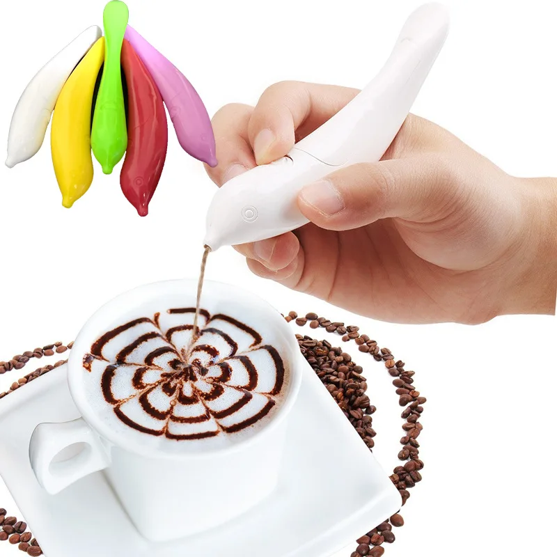 

3/5PCS Creative Electrical Latte Art Pen for Coffee Cake Spice Pen Cake Decoration Pen Coffee Carving Pen Baking Pastry Tools