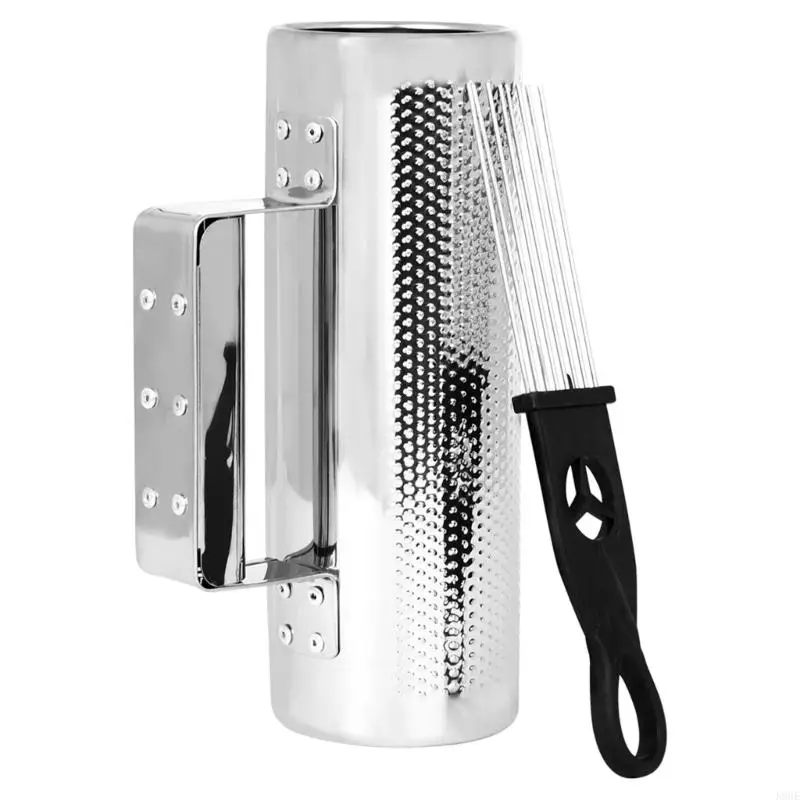 K8GE Metal Guiro Musical Instrument Latin Percussions Instruments with Guiro Scraper Metal Shaker Musical Training Tool