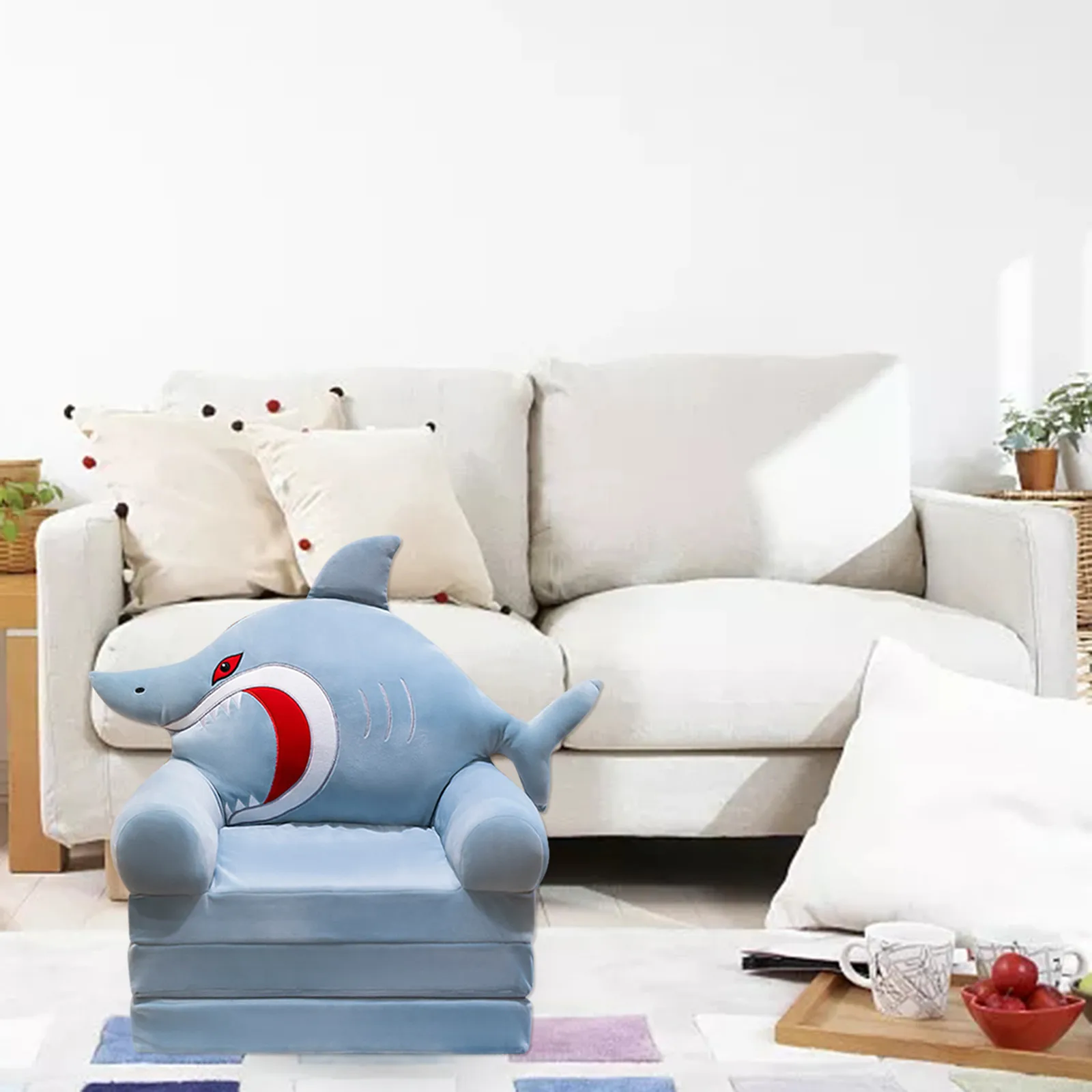Foldable Kids Sofa Backrest Armchair 2 In 1 Foldable Children Sofa Cute Cartoon Bench Cushion Insert Memory Seat Cushion children sofa